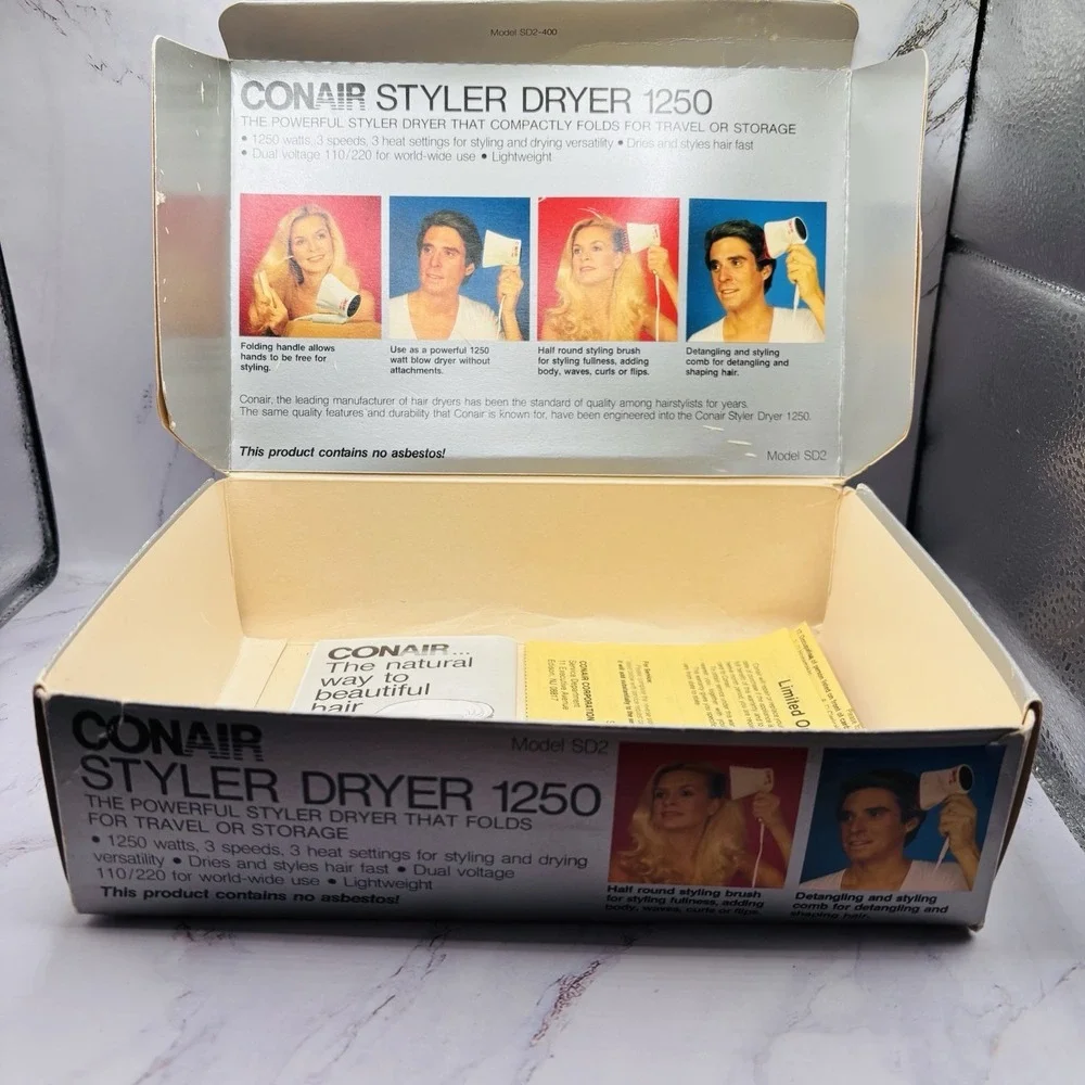 Vintage‎ Conair Styler 1250 Attachments & Box ONLY Hair Dryer Not Included READ